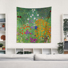 Gustav Klimt, Farm Garden with Sunflowers Duvar Örtüsü