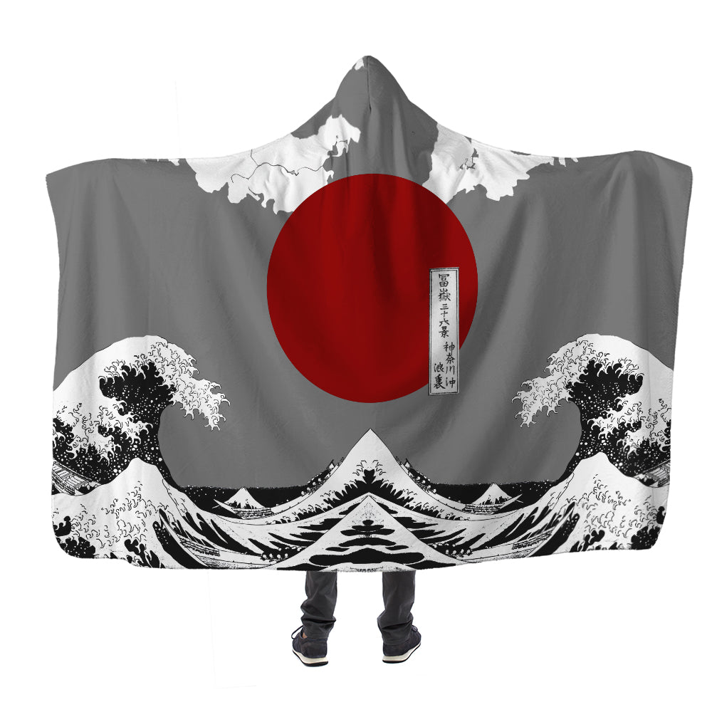 Japanese Wave Kapüşonlu Battaniye