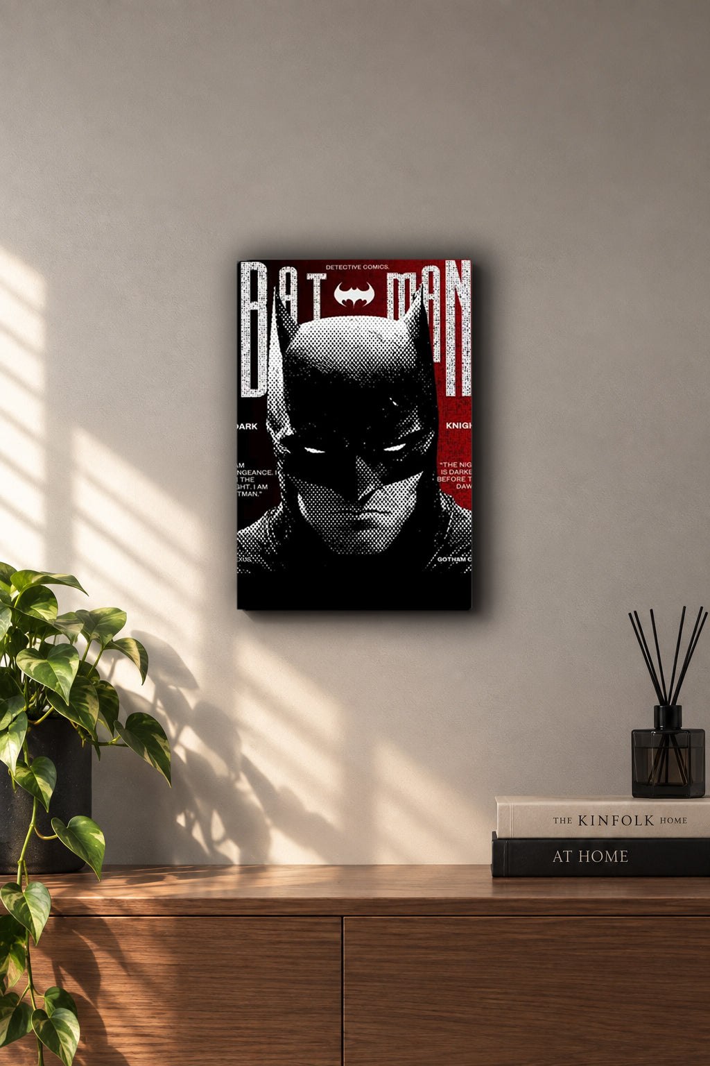 Batman Dark Knight Comic Halftone Metal Duvar Tablosu