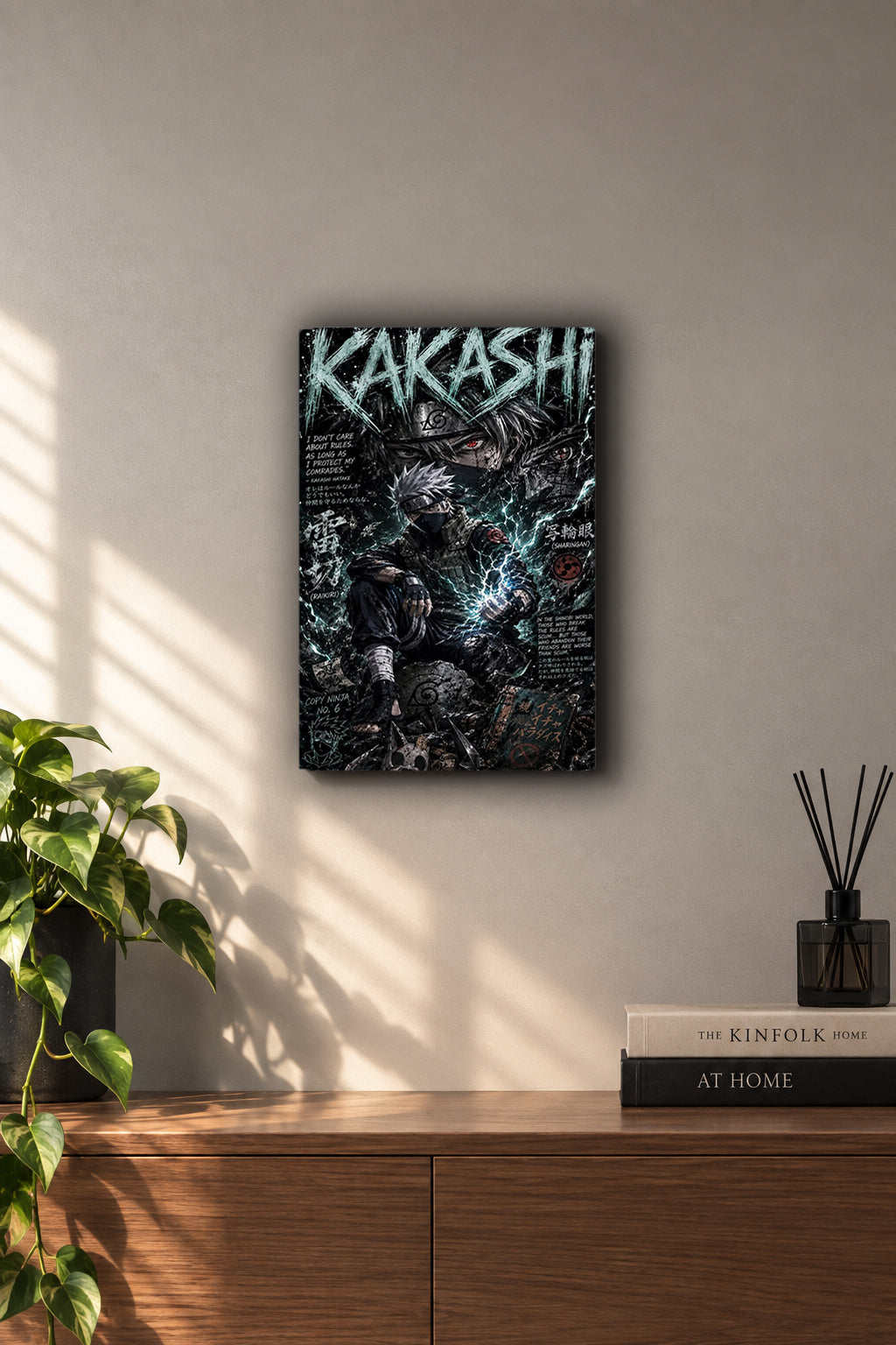 Kakashi Hatake Raikiri Chidori Metal Duvar Tablosu