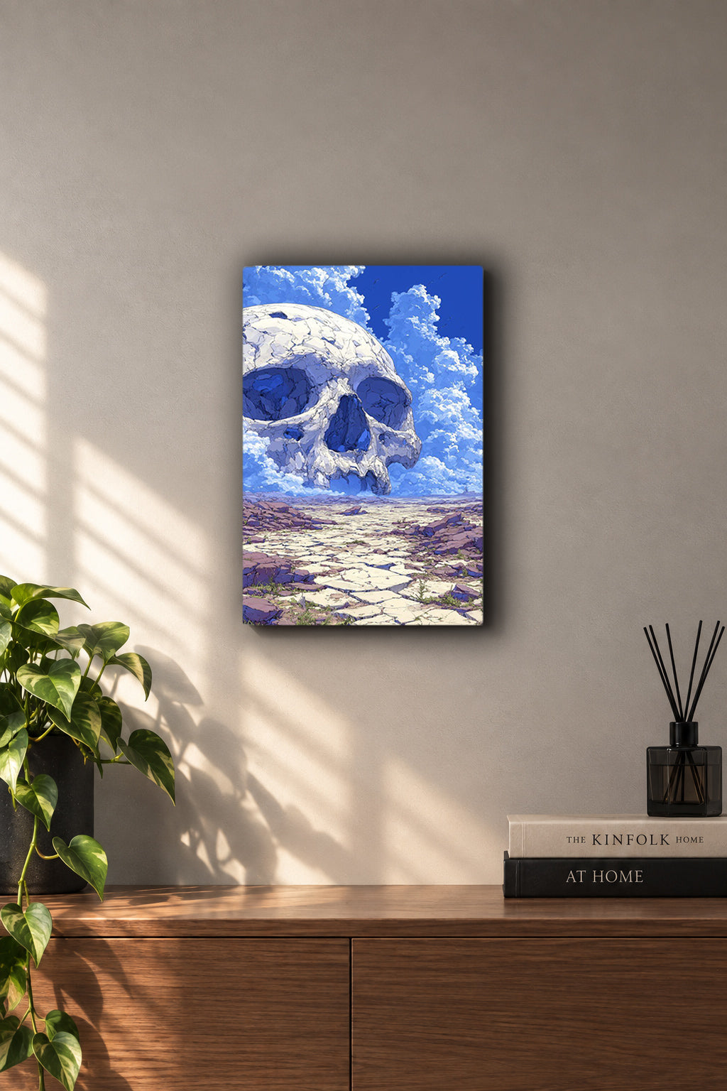 Giant Skull Cloudscape Anime Metal Duvar Tablosu