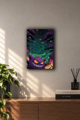 Pokémon Gengar Starry Night Metal Duvar Tablosu