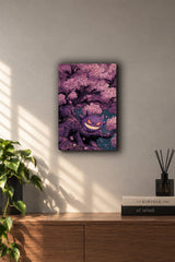 Pokémon Gengar Sakura Tree Metal Duvar Tablosu