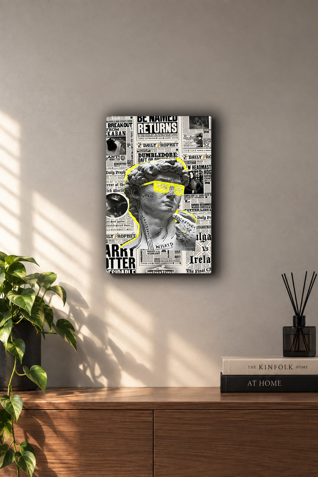 Michelangelo David Rockstar Pop Art Metal Duvar Tablosu
