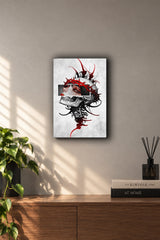 Crying Anime Skull Crown of Thorns Metal Duvar Tablosu