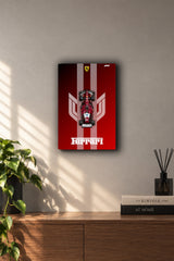 Ferrari F1 Racing Stripes Minimalist Metal Duvar Tablosu