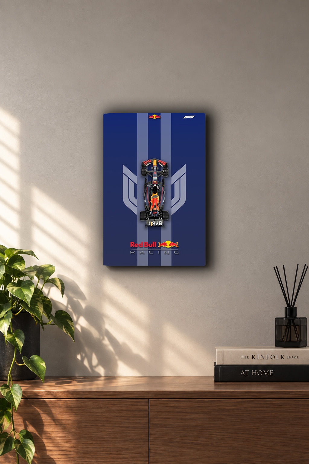 Red Bull Racing F1 Team Navy Blue Minimalist Metal Duvar Tablosu
