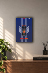 Red Bull Racing F1 Team Navy Blue Minimalist Metal Duvar Tablosu