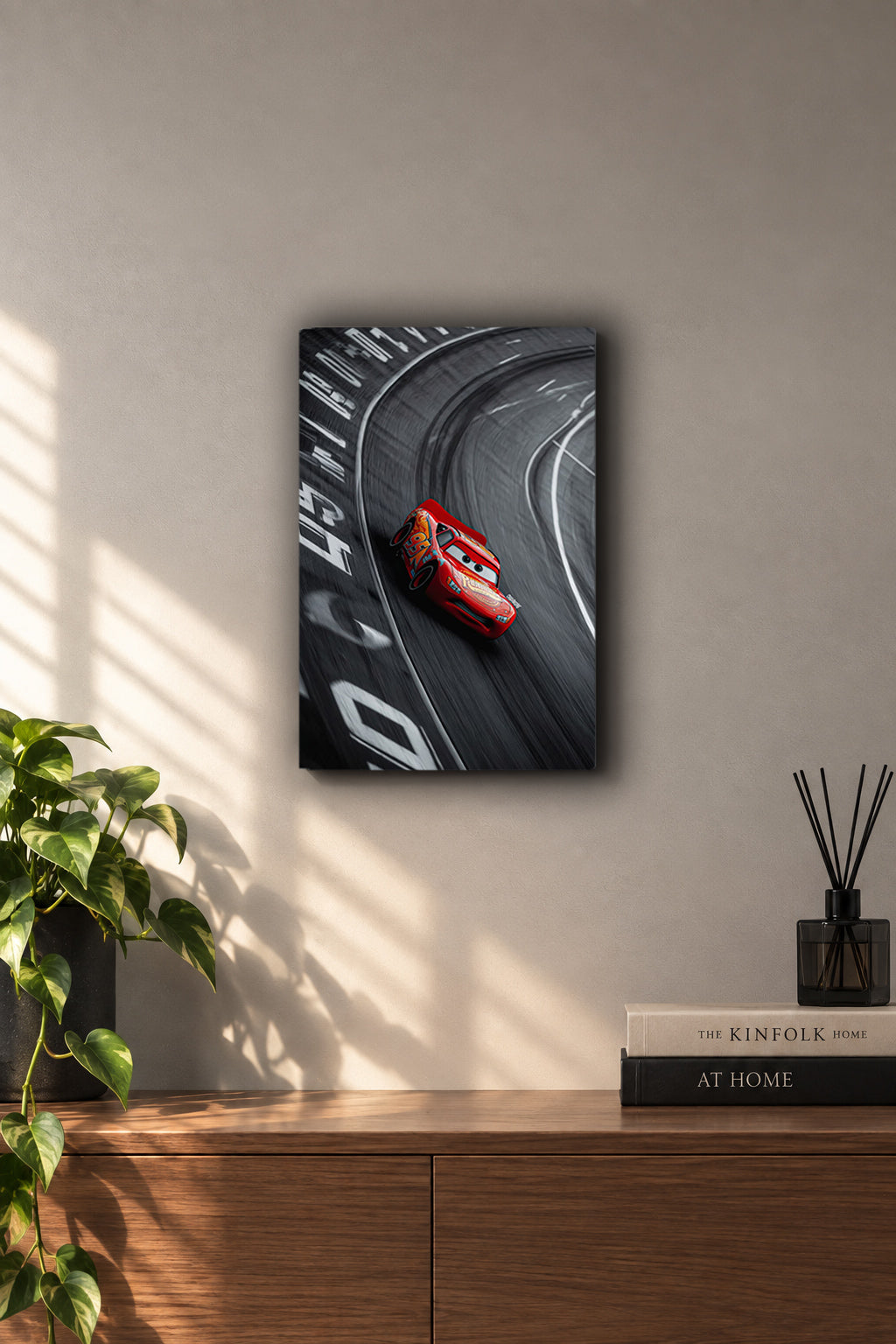 Lightning McQueen Piston Cup Track Speed Metal Duvar Tablosu