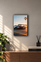 McLaren P1 GTR Sunset Palms Metal Duvar Tablosu