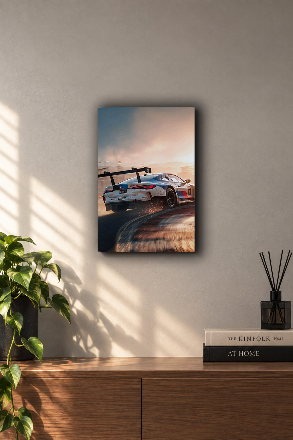 BMW M4 GT3 Apex Drift Sunset Metal Duvar Tablosu
