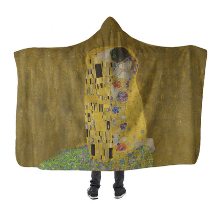 The Kiss Gustav Klimt Kapüşonlu Battaniye