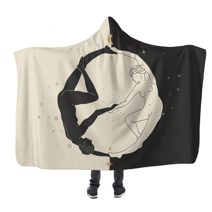 Yin Yang Lovers Kapüşonlu Battaniye