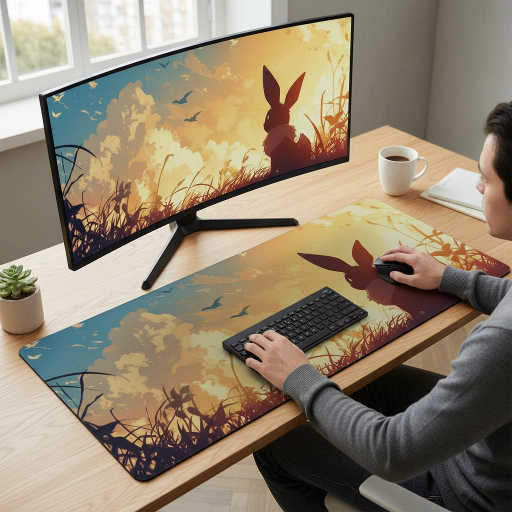 Pokémon Eevee Sunset Mouse Pad – Gün Batımı Temalı Oyuncu Mousepad