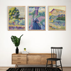 Henri-Edmond Cross Çiftlik 3'lü Kanvas Set