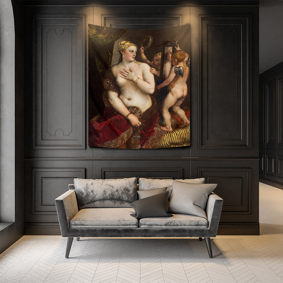 Venus with a Mirror Titian Duvar Örtüsü