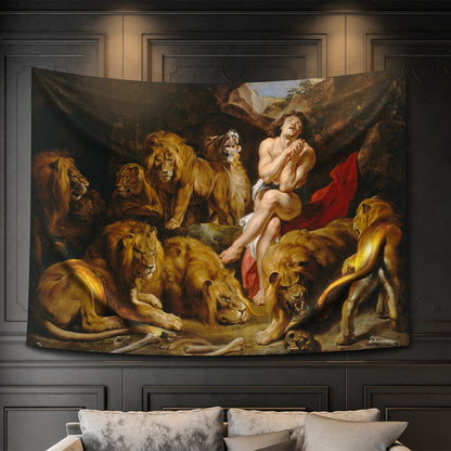 Daniel in the Lion's Den, 1615 Duvar Örtüsü