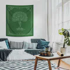 Goddess of Tree | Greenish Duvar Örtüsü