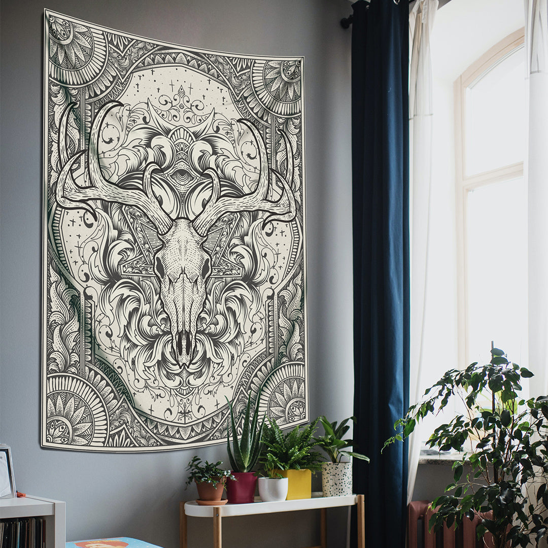 Deer Skull - Geyik Kafatası Duvar Örtüsü