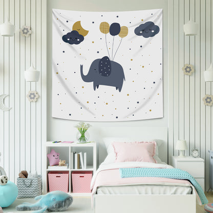 Uçan Fil Duvar Örtüsü - 128cm x 128cm