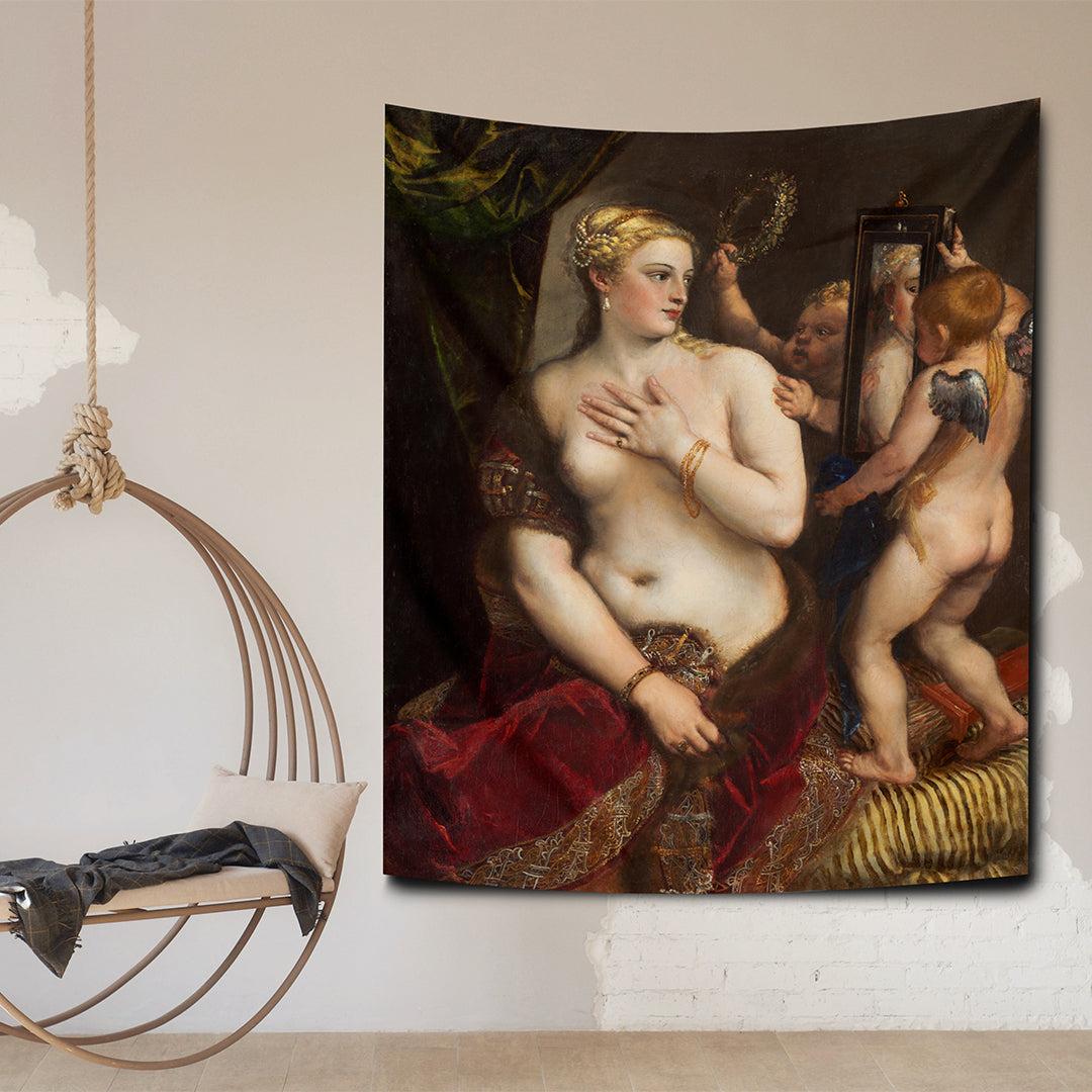 Venus with a Mirror Titian Duvar Örtüsü