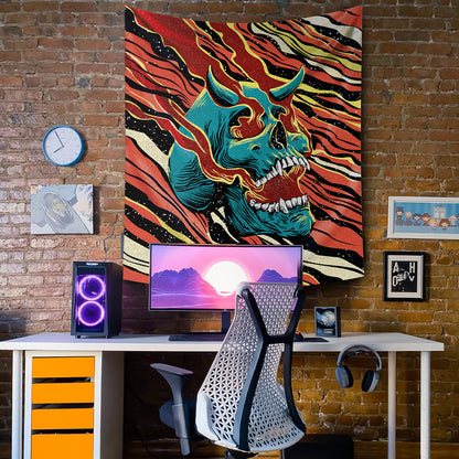 Devil Skull - Şeytan Kafatası Duvar Örtüsü