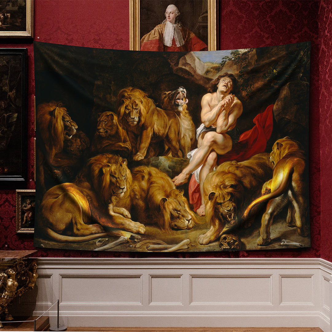 Daniel in the Lion's Den, 1615 Duvar Örtüsü