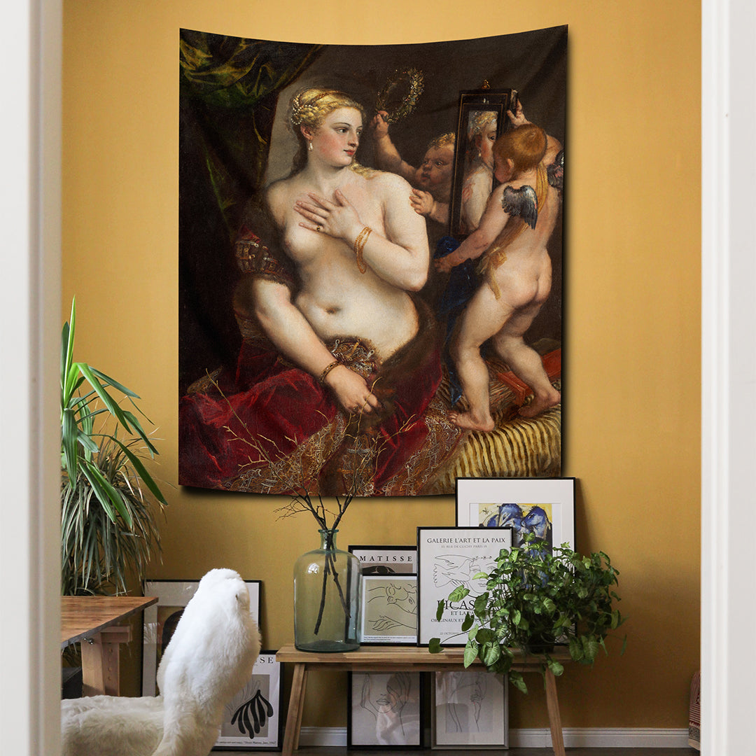 Venus with a Mirror Titian Duvar Örtüsü