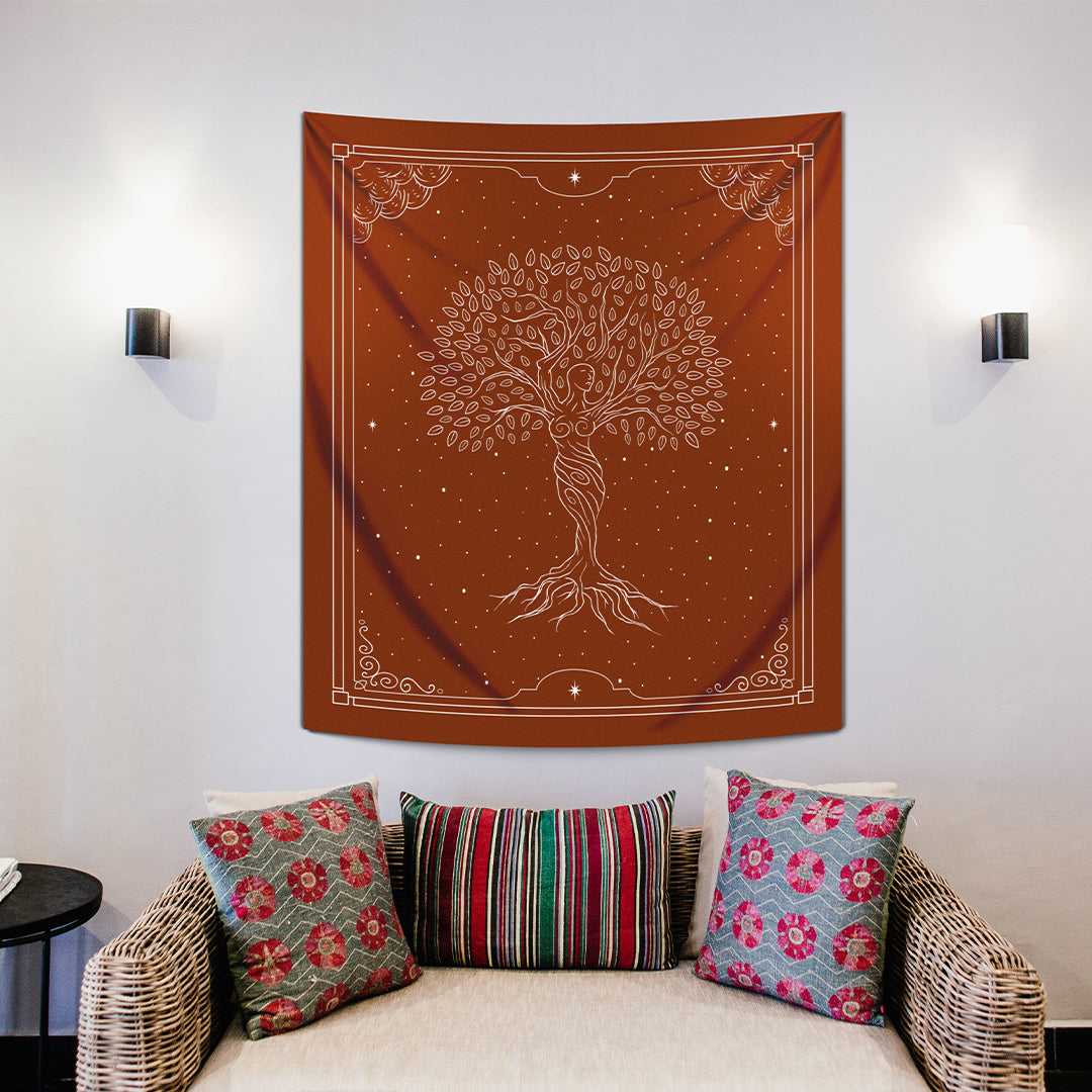 Goddess of Tree | Reddish Duvar Örtüsü