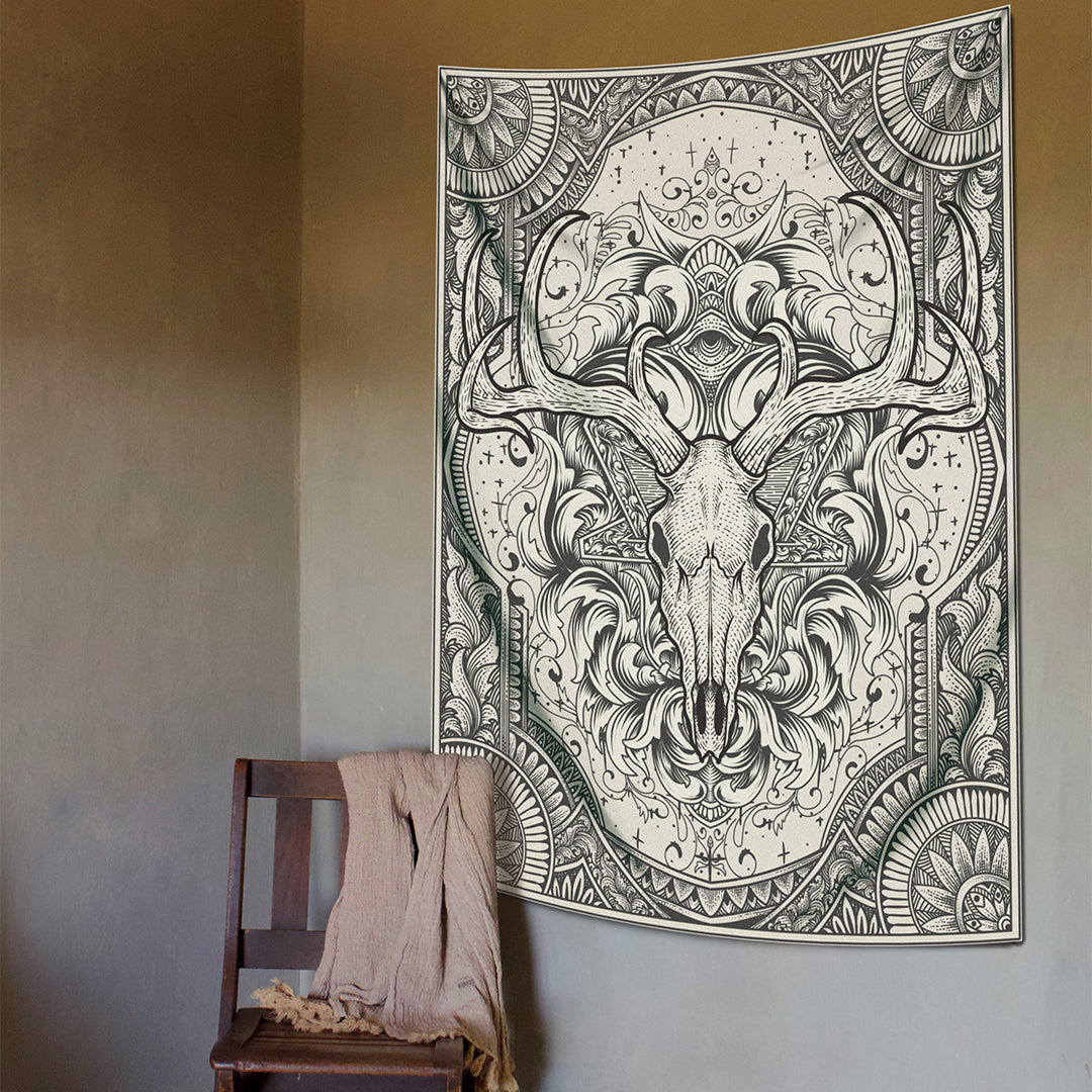 Deer Skull - Geyik Kafatası Duvar Örtüsü