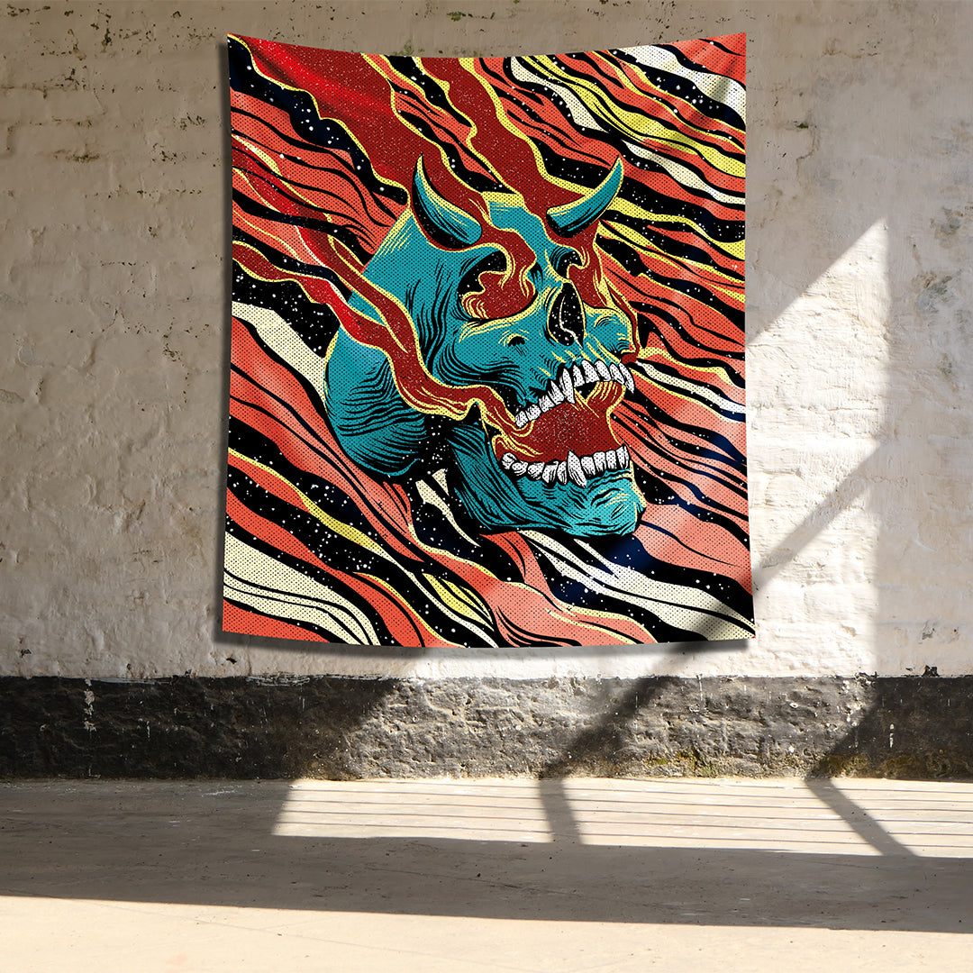 Devil Skull - Şeytan Kafatası Duvar Örtüsü