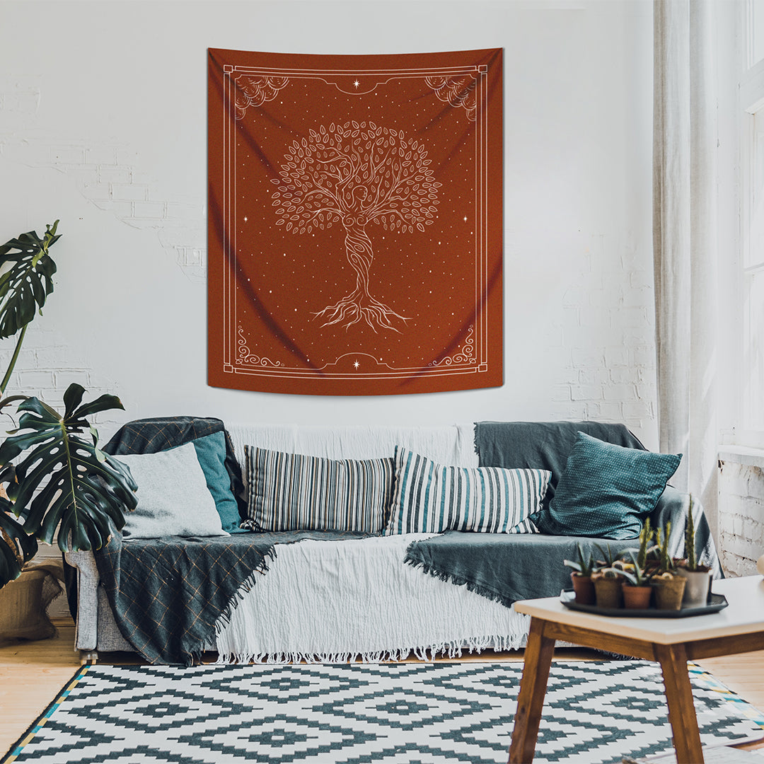 Goddess of Tree | Reddish Duvar Örtüsü