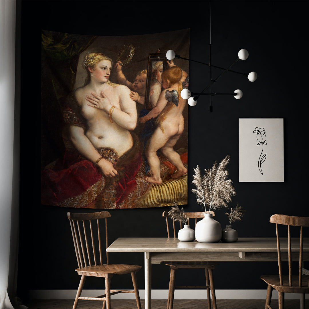 Venus with a Mirror Titian Duvar Örtüsü
