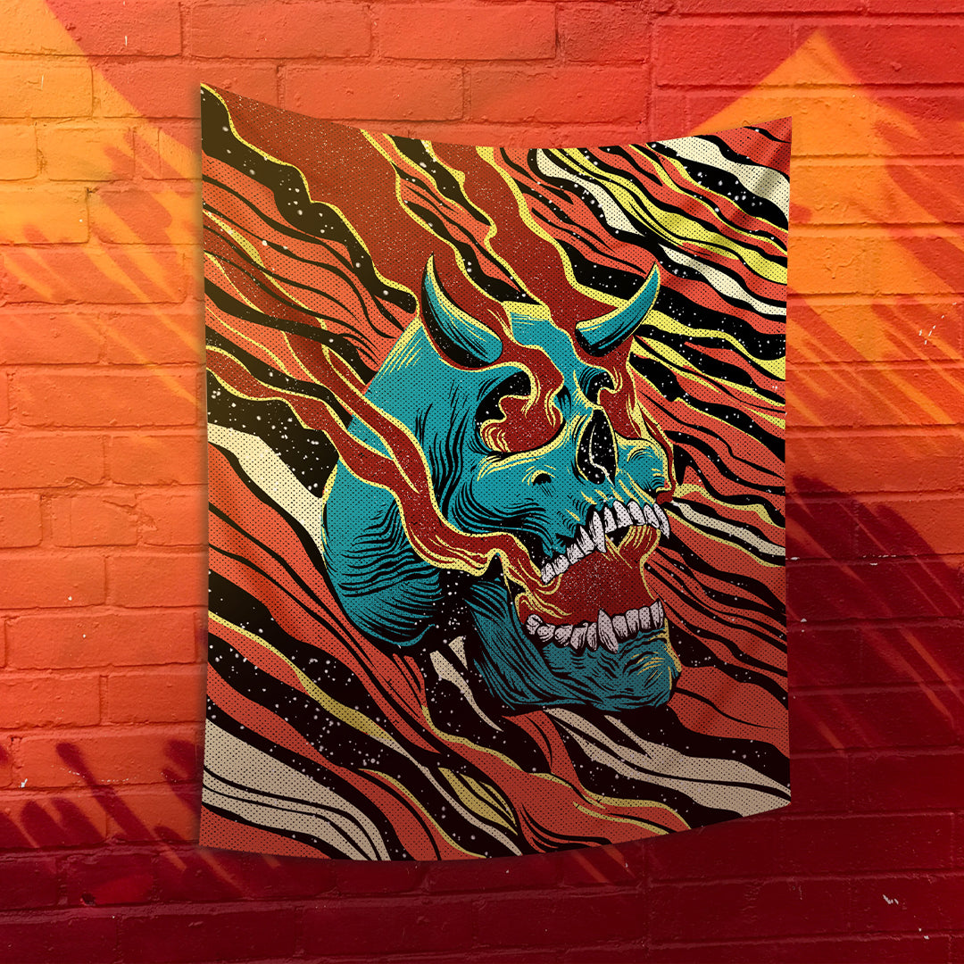 Devil Skull - Şeytan Kafatası Duvar Örtüsü