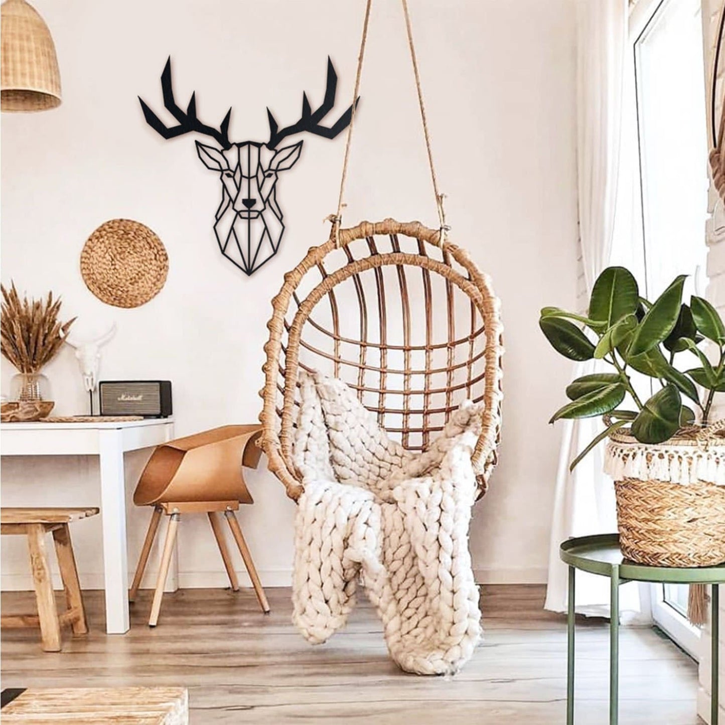 Deer Head Metal Duvar Dekoru