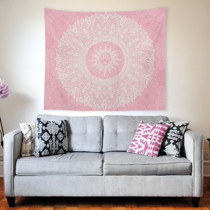 Mandala Sun Pink Duvar Örtüsü