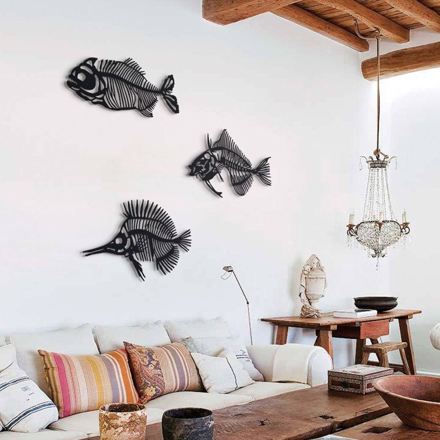 Fishbones Metal Duvar Dekoru