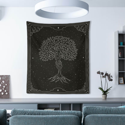 Goddess of Tree | Black Duvar Örtüsü
