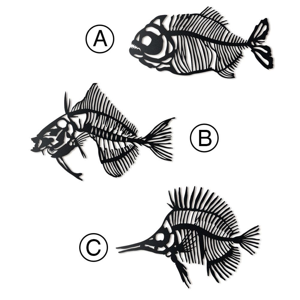 Fishbones Metal Duvar Dekoru