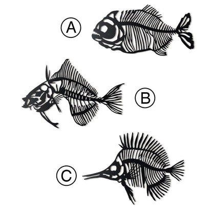 Fishbones Metal Duvar Dekoru