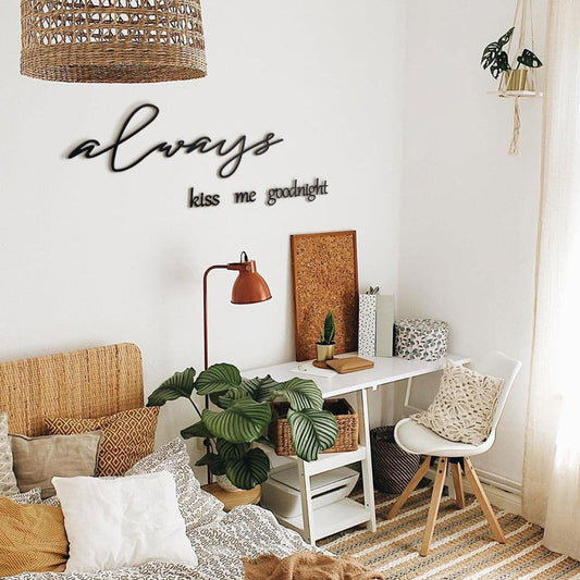 Always Kiss Me Goodnight Metal Wall Decoration