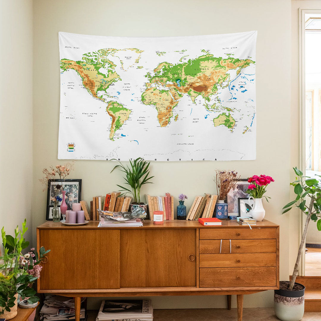 WALLHANG | Physical World Map | Duvar Örtüsü | wallhang.com.tr