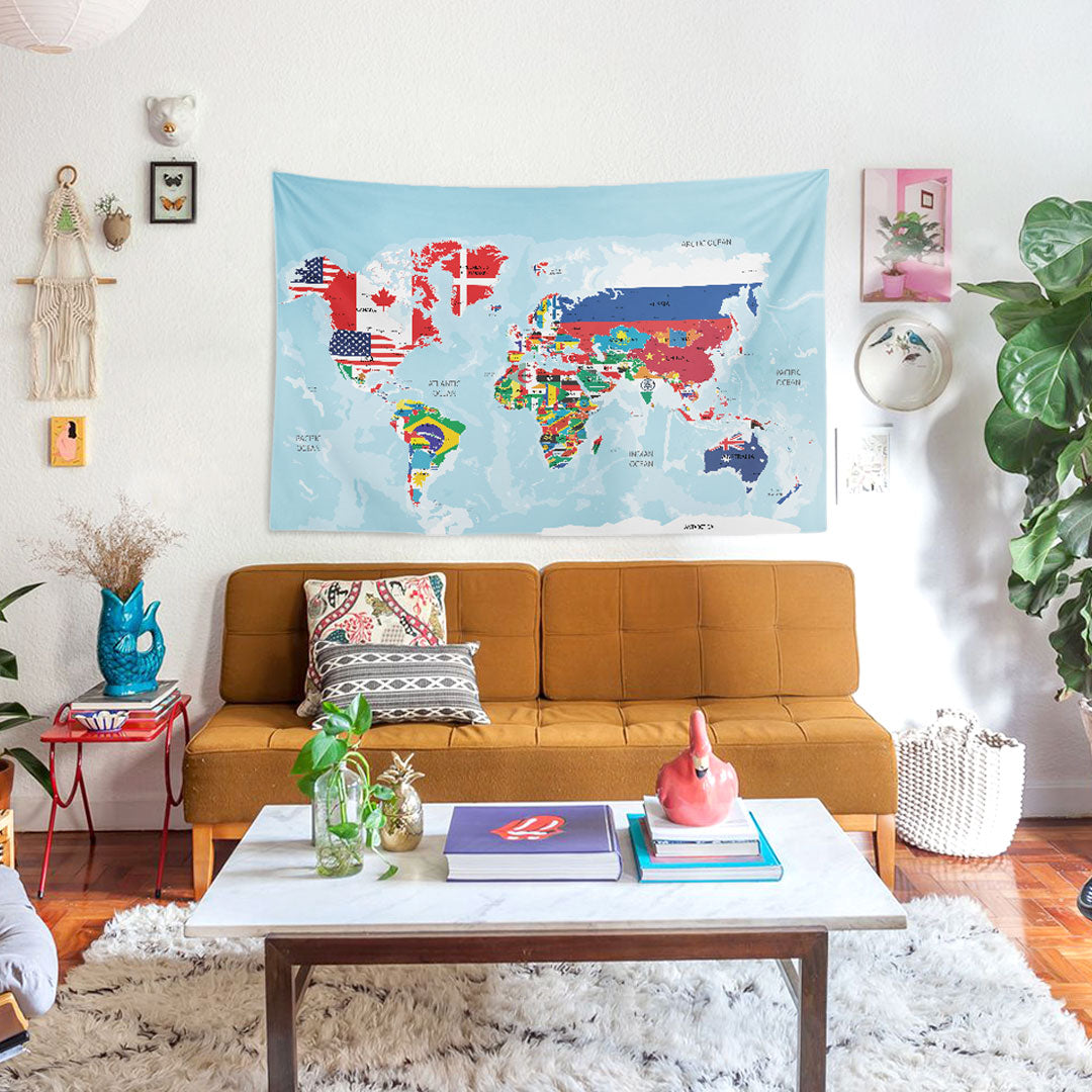 WALLHANG | Political World Map | Duvar Örtüsü | wallhang.com.tr