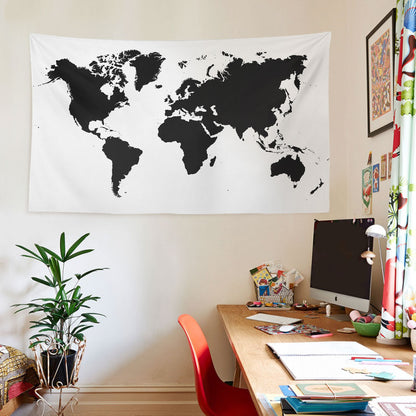 WALLHANG | World Map Black | Duvar Örtüsü | wallhang.com.tr