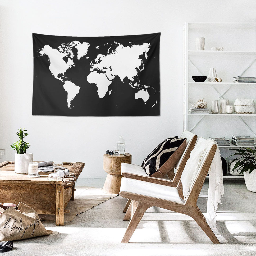 WALLHANG | World Map White | Duvar Örtüsü | wallhang.com.tr