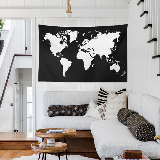 WALLHANG | World Map White | Duvar Örtüsü | wallhang.com.tr